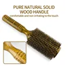 Professional 65mm Wood Round Hairbrush Roll Hairdresser Combs Boar Bristle Curly Hair Brush Straightening Brush For Hairdresser 3