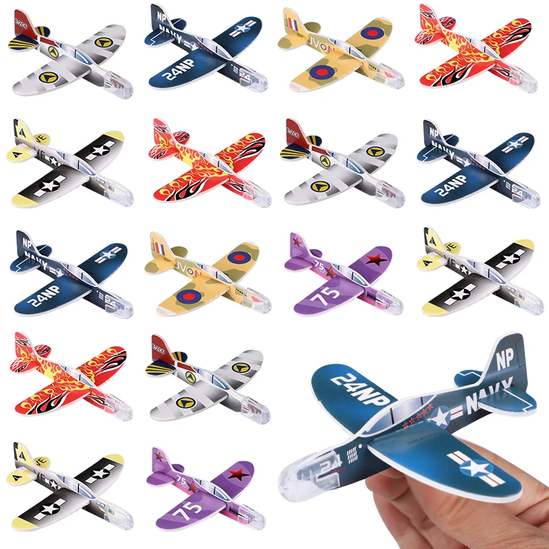 20Pcs DIY Assembled Foam Airplane Kids Birthday Party Favors Goodie Pinata Fillers Toy Mini Hand Throw Flying Planes School Gift