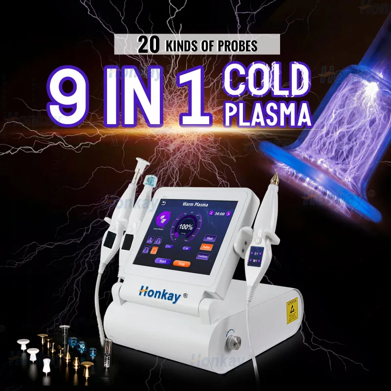 9 In 1 Hot And Cold Plasma Device Professional Ozone Jet Fractional Plasma Machine For Acne Wrinkle Removal Anti-aging Face Lift