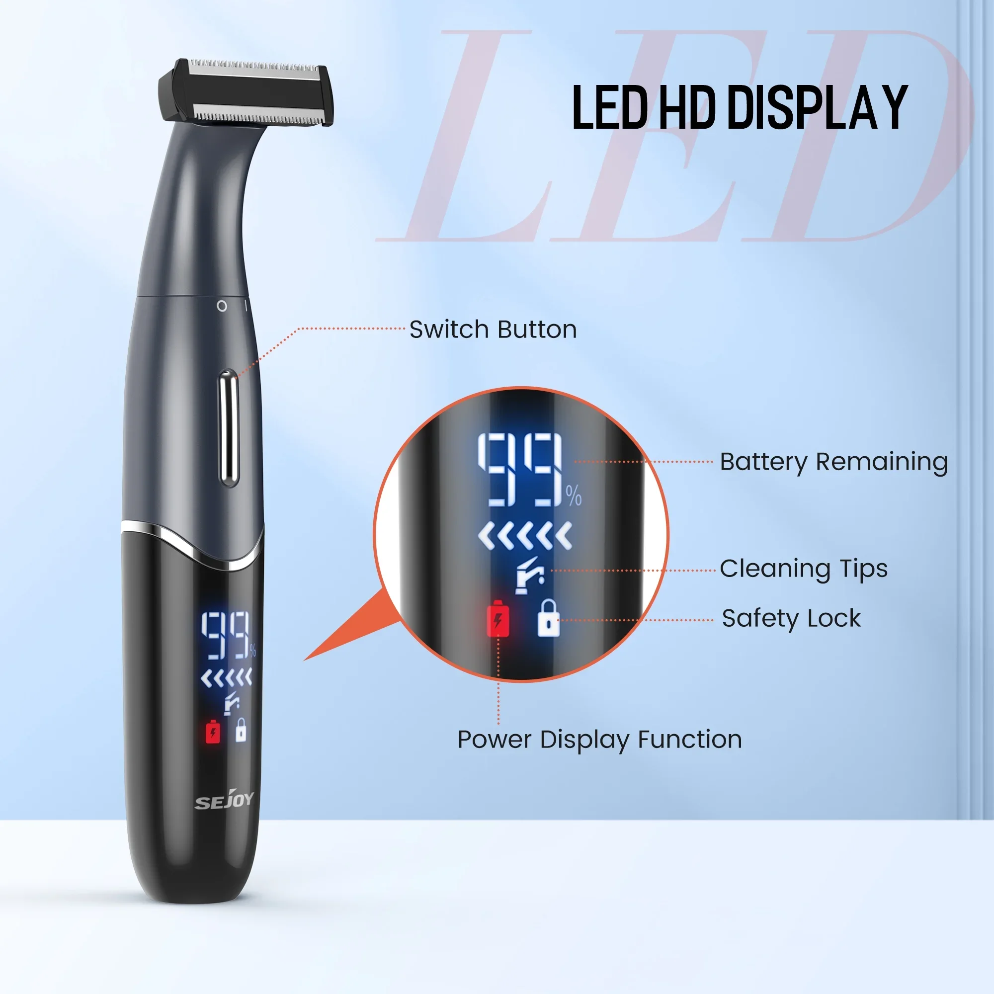 Sejoy 6 in 1 Electric Razors for Women Men Bikini Trimmer Hair Remover Kit for Face Eyebrow Nose Arms Legs Pubic Hair Painless 2