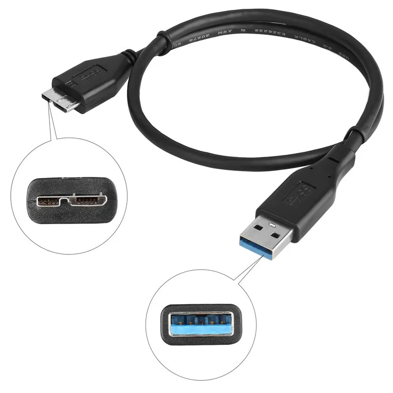 USB3.0 to Micro B Convert Cable for Samsung Lenovo Sony Seagate Toshiba Mobile Hard Disk HDD Cell Phone Laptop Data Extend Line