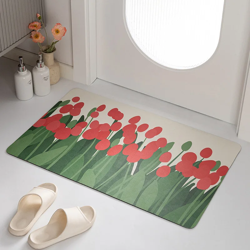 Super Absorbent Quick-Dry Bath Mat: Non-Slip, Diatomaceous Earth