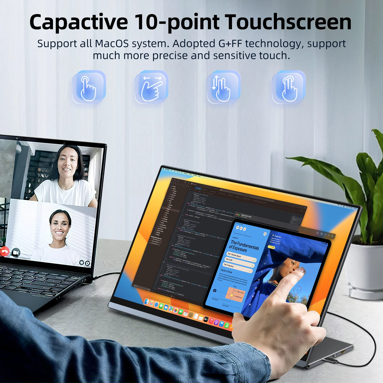 UPERFECT Unify S 4K ޴  15.6 ġ ġ ũ ߷  ڵ ȸ 600 Nits USB C Ʈ Mac PC ġ PS4 Xbox  HDMI UHD IPS ÷