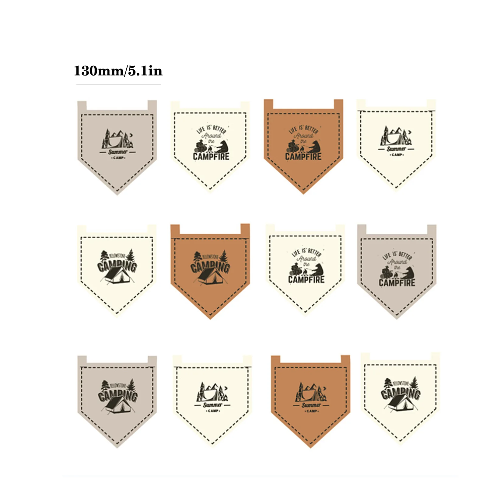 Felt Camping Bunting Flags Adjustable Length Portable