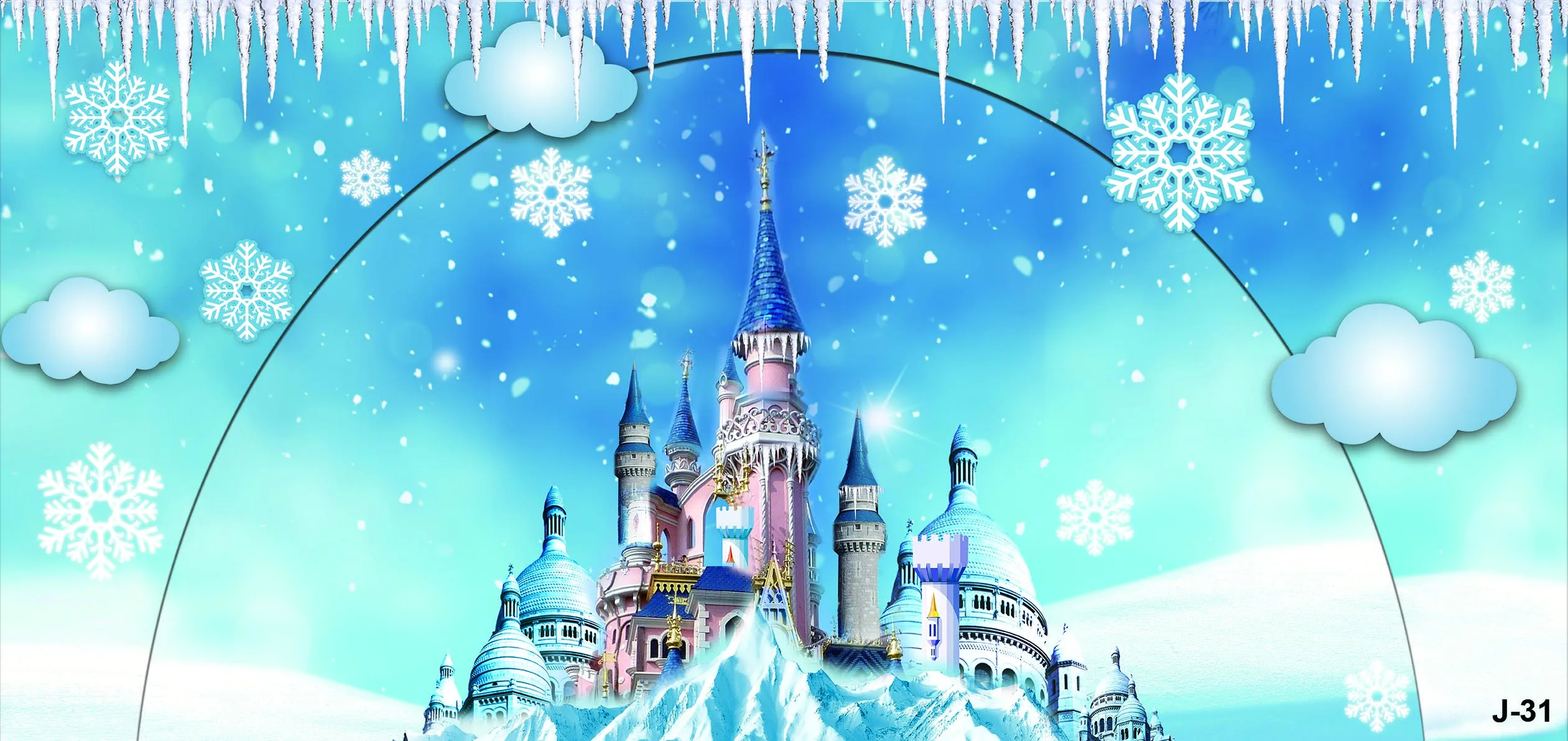 Inverno país das maravilhas gelo castelo fotografia pano de fundo branco  neve congelada paisagem de conto de fadas princesa menina do bebê crianças  festa - AliExpress, image size:2521x1191