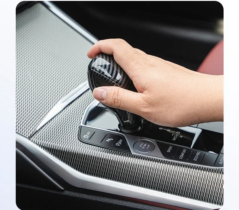 For BMW New 3/2/4 Series G20 G22 Car Gear Shift Knob Z4 X3 X4 G01 G02 Car Gear Shift Knob Handlebar Trim Cover Car Accessories