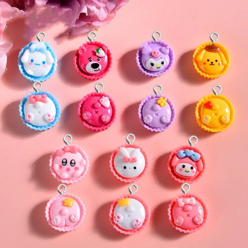 

10 шт. мультяшный кролик медведь Собака Яйцо талисманы из смолы DIY миниатюрная Статуэтка искусственная подвеска милые ювелирные изделия материалы для изготовления