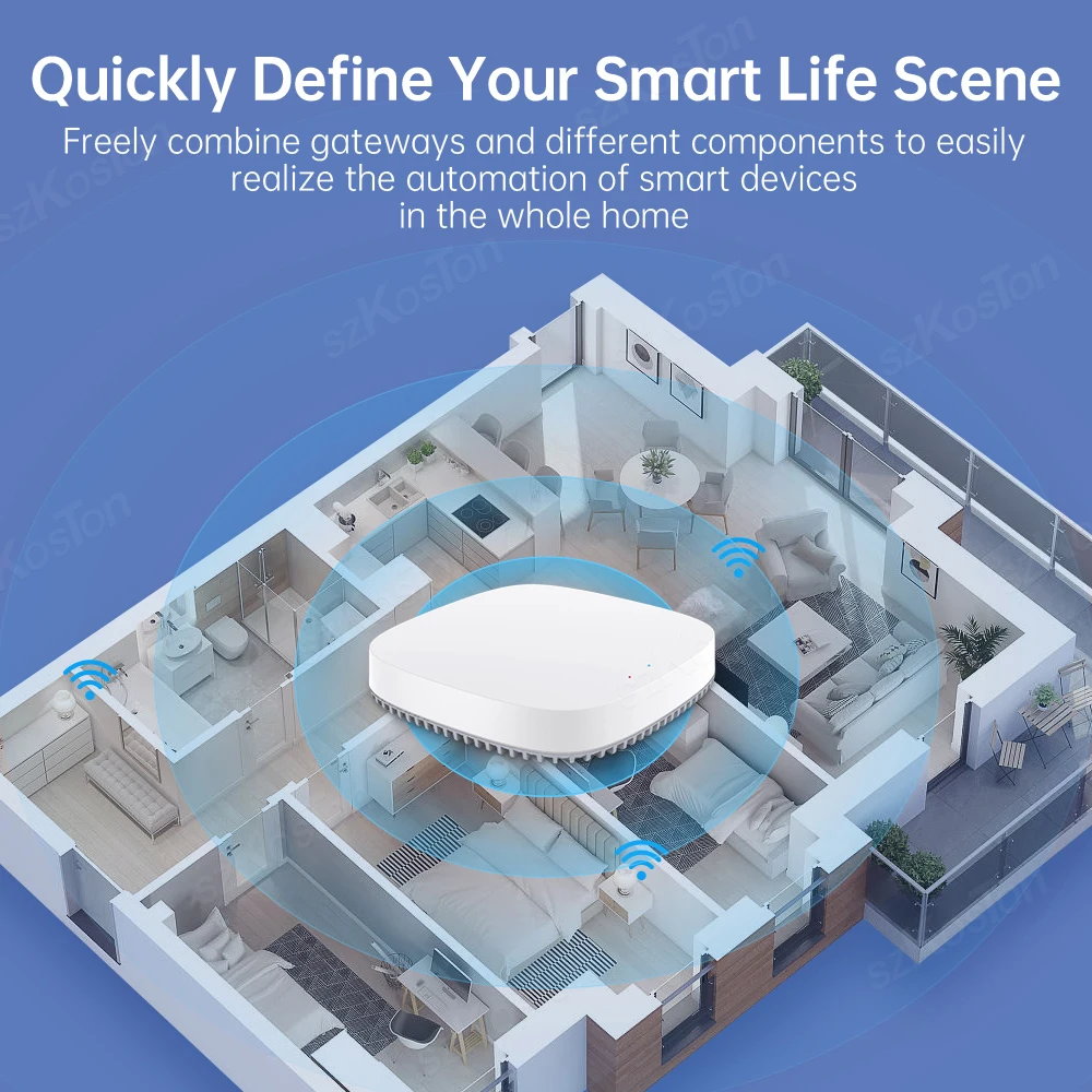 Wireless Zigbee Gateway Tuya Smart Home Bridge Hub Smart Life APP Remote Control Zigbee 3.0 Protocol Works with Alexa Google Zigbee Gateway Smart Gateway