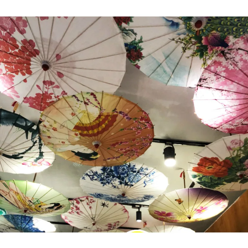 Women Umbrella no Waterproof Dance Sunscreen Chinese Hanging Roof Decor Ombrello Parapluie Femme Regenschirm Japan Umbrella japanese umbrella