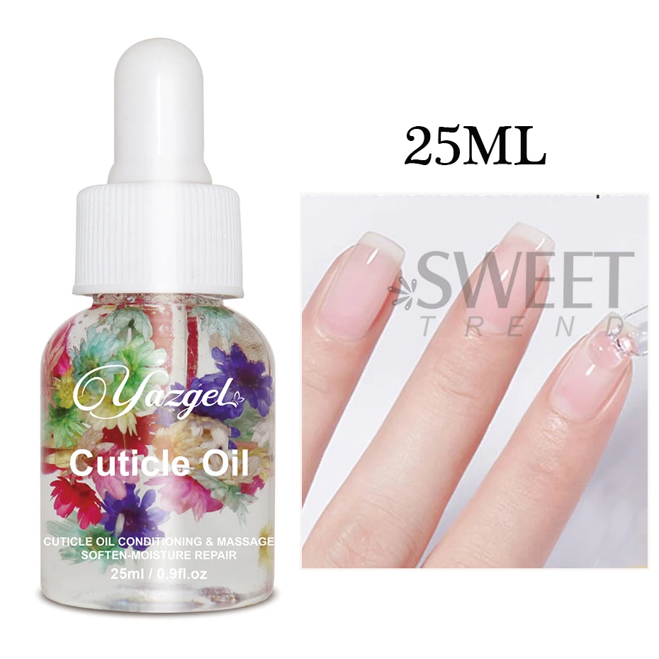 25ml Flower Nail Nutrition Oil Colorful Petals Nail Treatment Cuticle Revitalizer Oil Prevent Agnail Polish Nourish Skin nail care oil