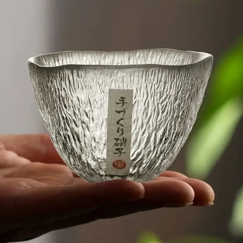 Heat-resistant Glass Tea Cup Japanese Kung Fu Tea Set Wine Glass Rain Drop Cup Transparent Drinking drinking glasses set