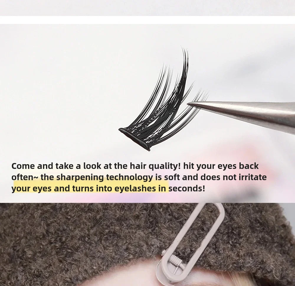 160Pcs 5D Fluffy Thick Eyelash Clusters No Glue Required Curl Wispy Individual Lashes Mix Eyelash Extensions False Eyelashes