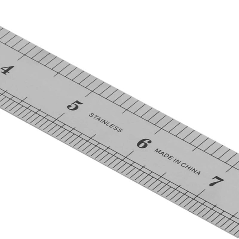 

30CM 12"Steel Stainless Pocket Metric Metal Ruler Measurement Double Sided