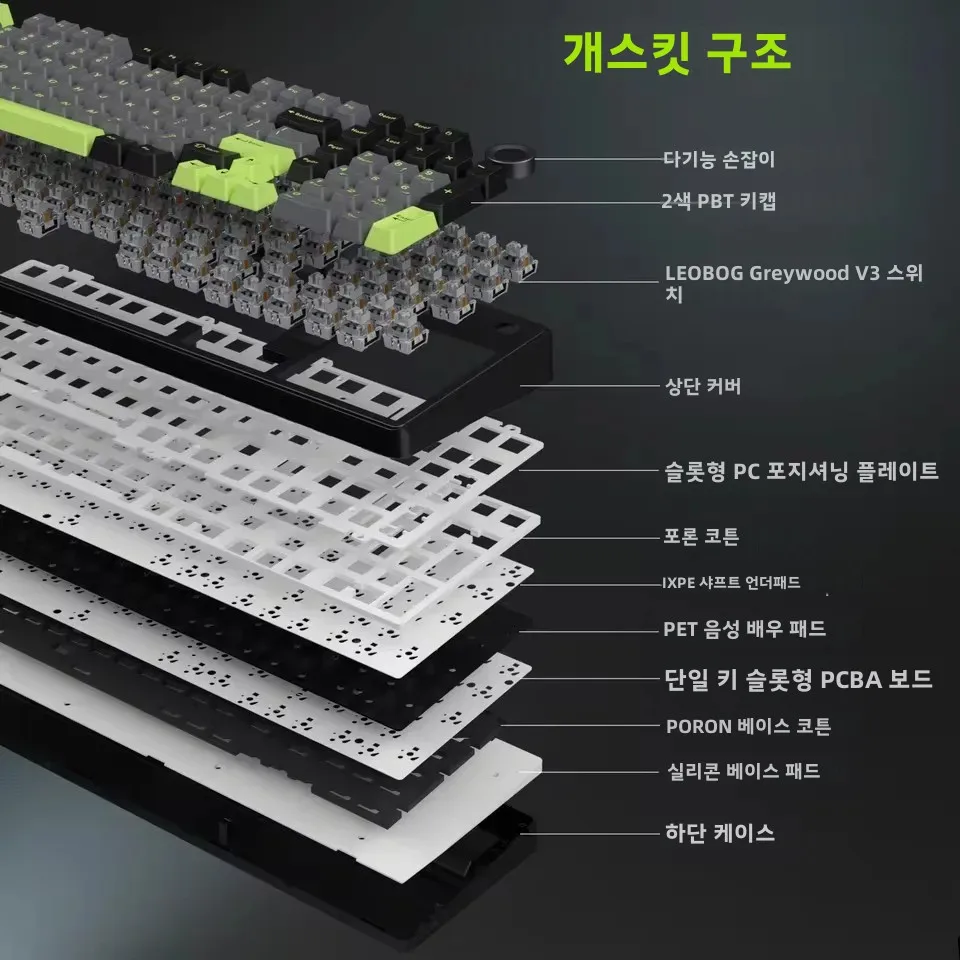 AULA F99PRO 게임용 기계식 키보드 99 키 3 모드 무선 핫 스왑 가능 가스켓 구조 미디어 손잡이가 있는 맞춤형 키보드