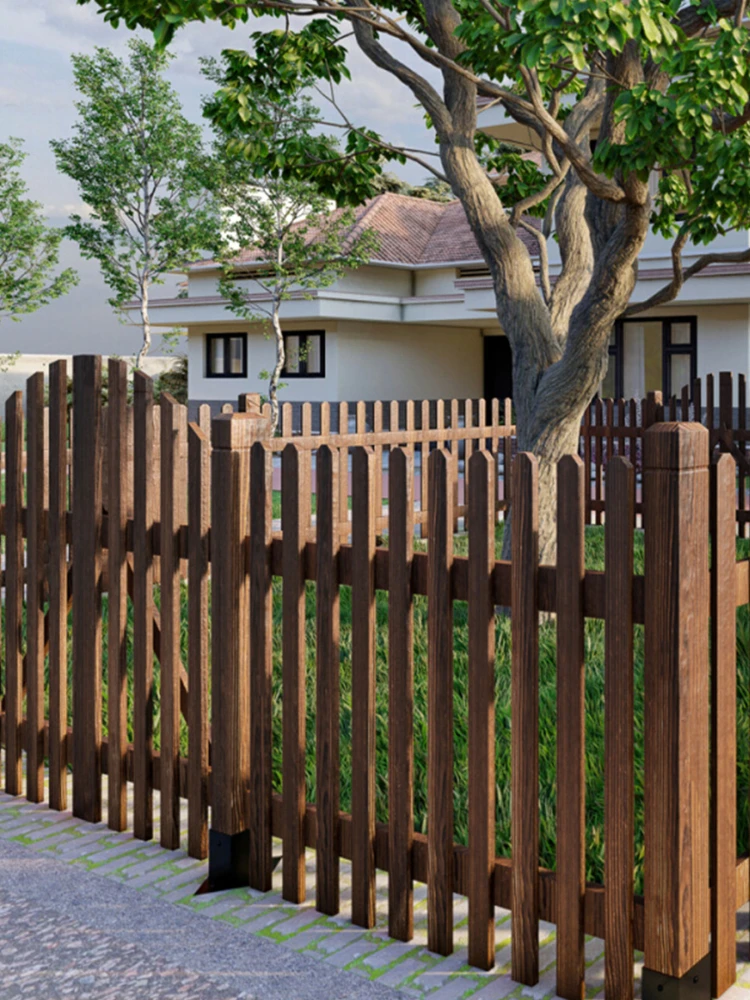 

Antiseptic Wood Fence Garden Fence Door Courtyard Fence Outdoor Solid Wood Villa Railing Outdoor Fence Fence