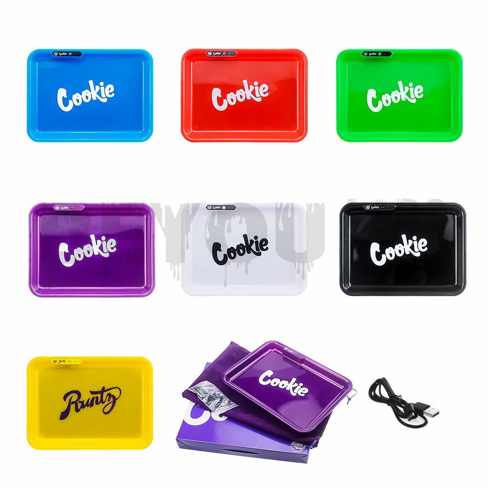 

LED Rolling Tray Tobacco Accessories Large Glow Cigarette Trays Portable Grinder Herb Plate for Smoking USB Charging Customize