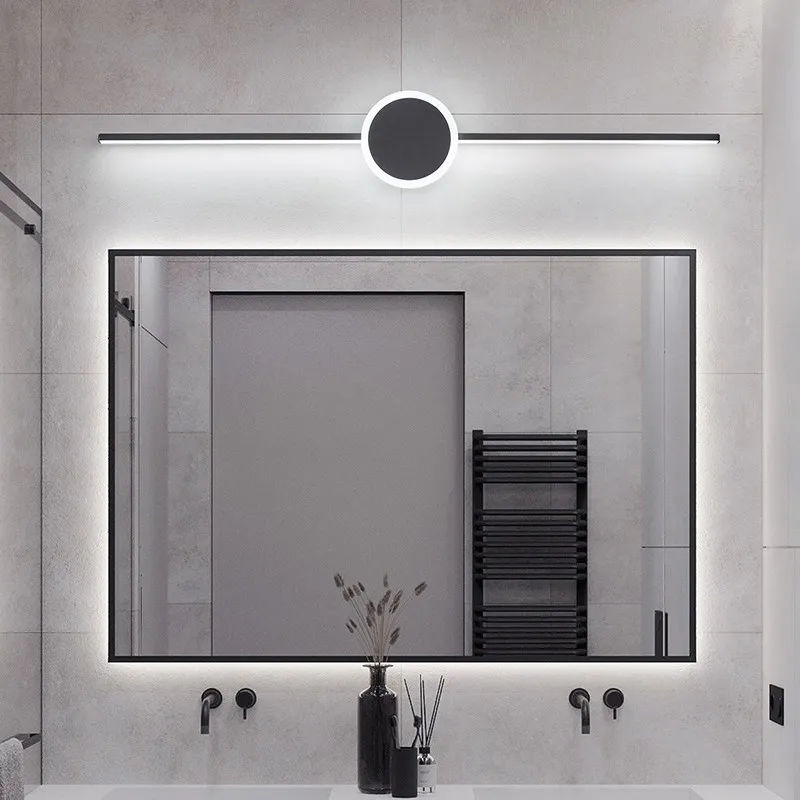 Modern LED Wall Lamps White Black Mirror Headlights Base Decor Walls Sconce For Bathroom Bedroom Living Room Indoor Lighting 4