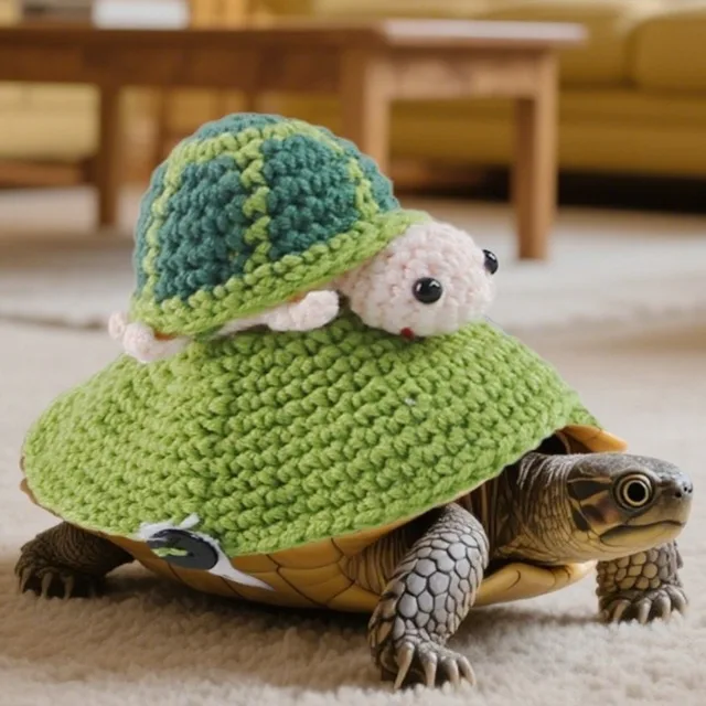 Cute Handmade Turtle Sweater Warm Decorative Turtle Cosplay Costume Bee Shape Knitted Pet Tortoise Clothes Cosplay Event 2
