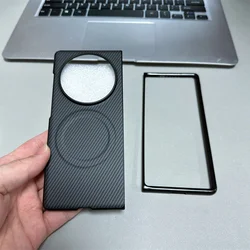 Premium Magnetic Carbon Fiber Soft Shell Case for Folding Phones - Magsafe Compatible (Black)