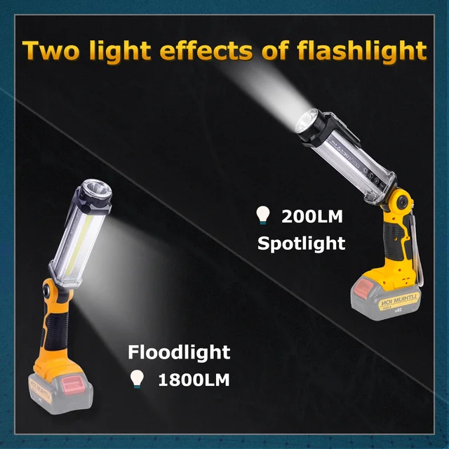 Dewalt 무선 LED 작업등 및 야외 손전등, 휴대성과 강력한 조명의 완벽한 조합