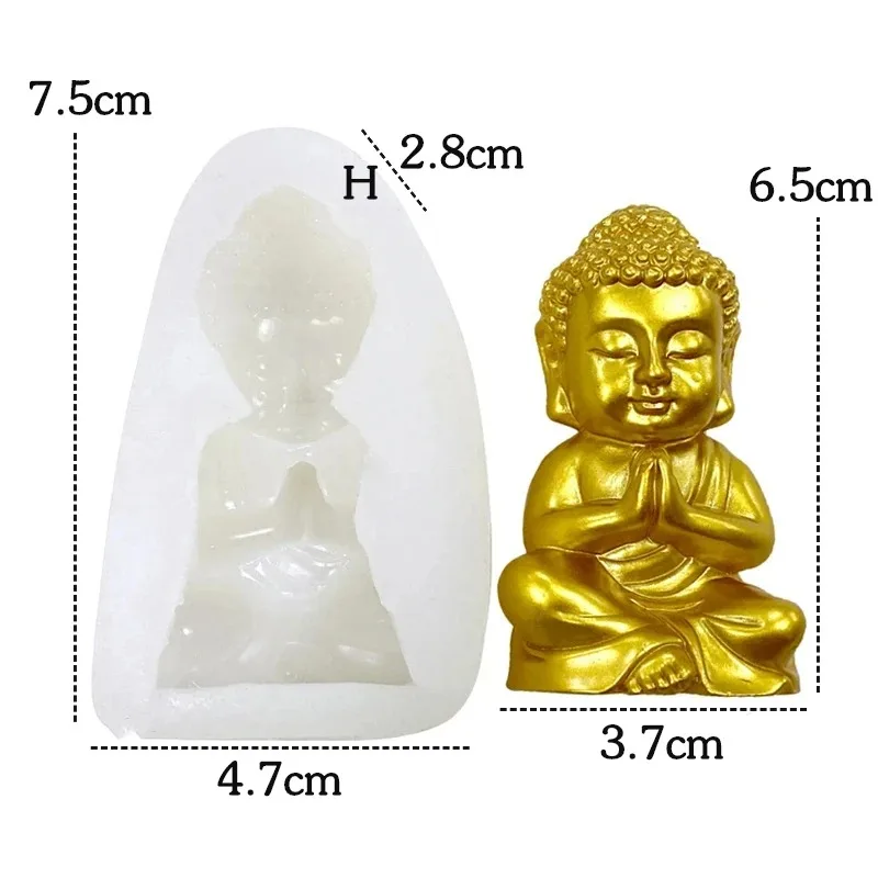 Silicone Mold 3D Buddha Candle Meditation Gypsum Clay Epoxy Resin Soap Making