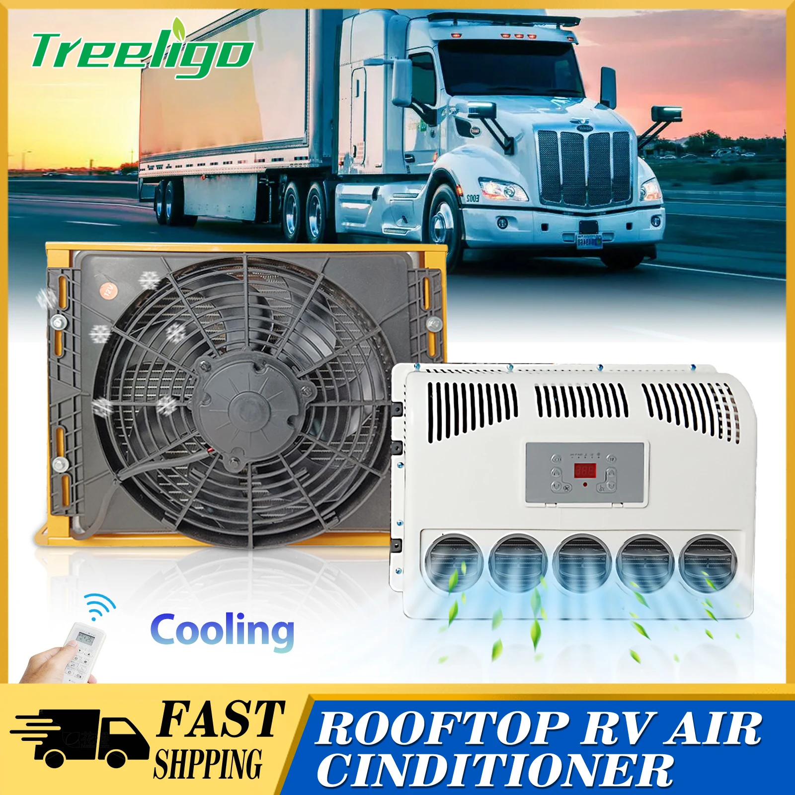 12v Semi Truck Air Conditioner 12V Air Conditioner 11000 BTU, 12 - Main Image