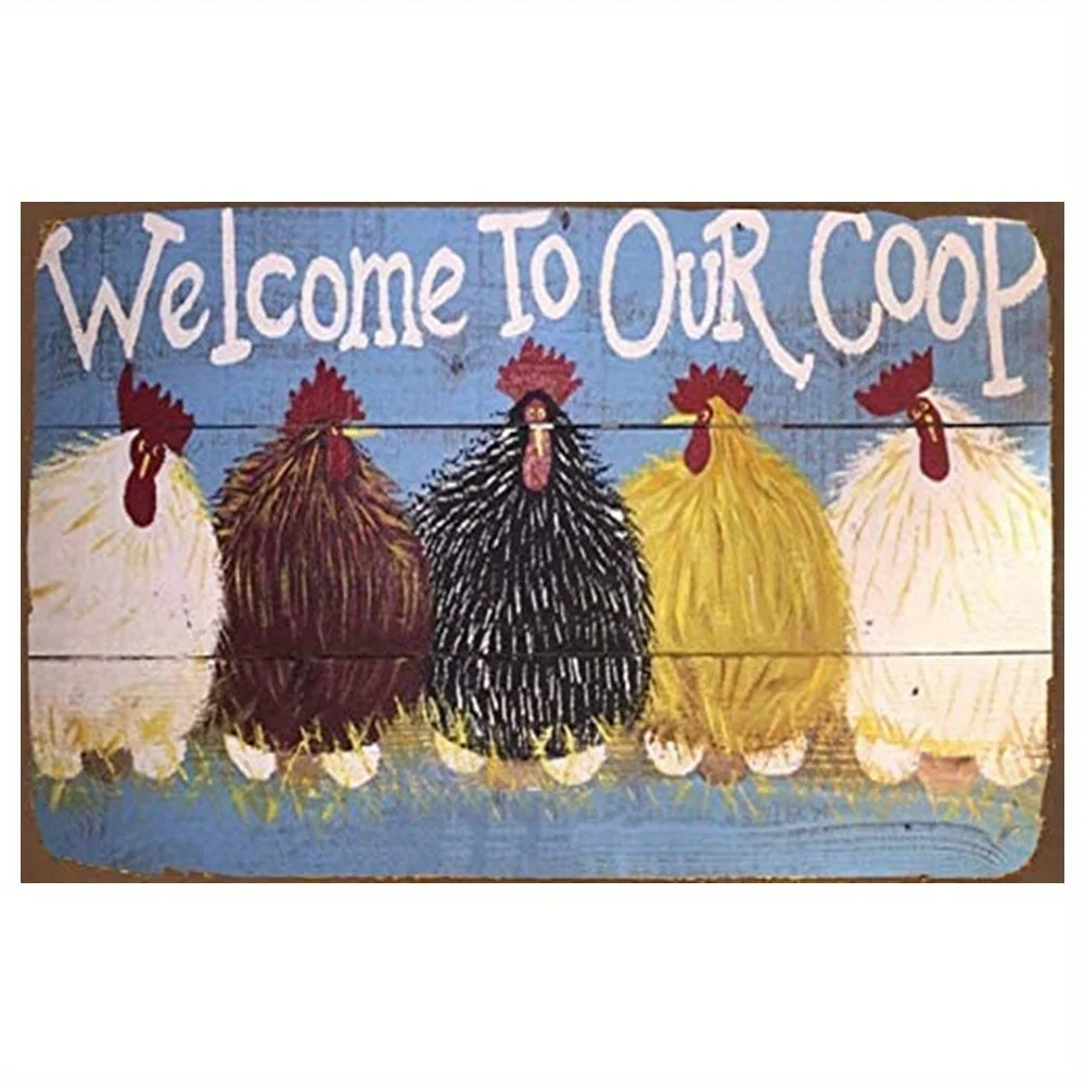 

Chic Funny Chicken Coop Sign Fluffy Hut Chicken Coop Sign Large Rustic Country Hens Roosters Sign Chicken Accessories for Coops