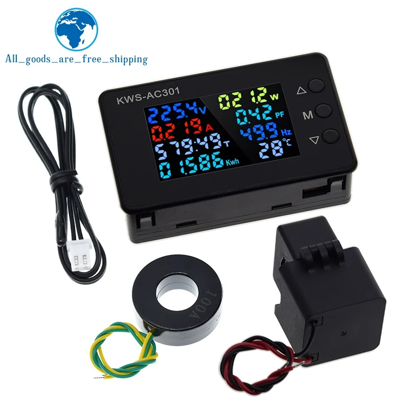 KWSAC301 Wattmeter Power Meter Voltmeter AC 50300V Voltage 5060HZ