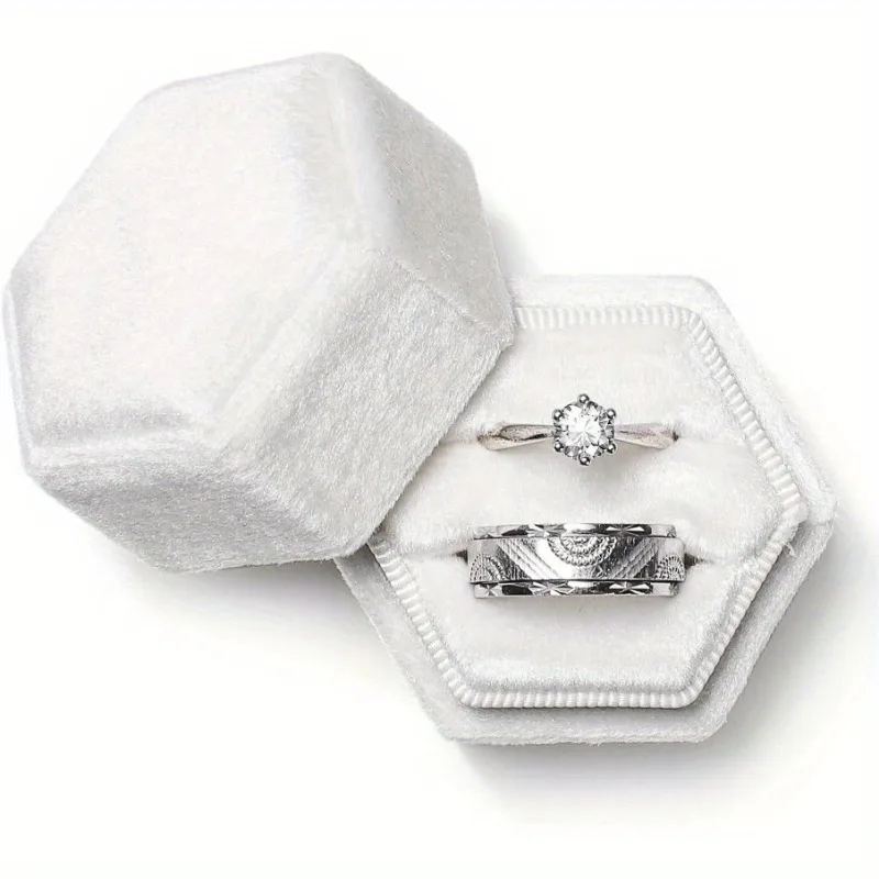 Jewelry Flannel Ring Box 1PCS 2 Slot for Wedding Ring Wedding Proposal