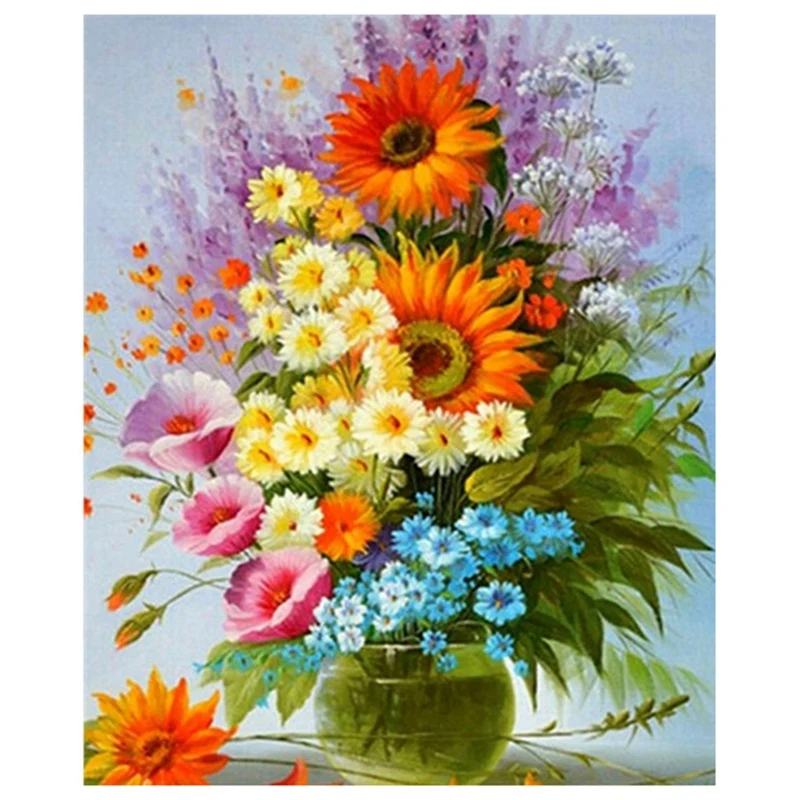 Promotion! Diamond Painting Flower Picture Cross Stitch Kit Full Embroidery Rhinestone Art Pattern Decoration Gift |