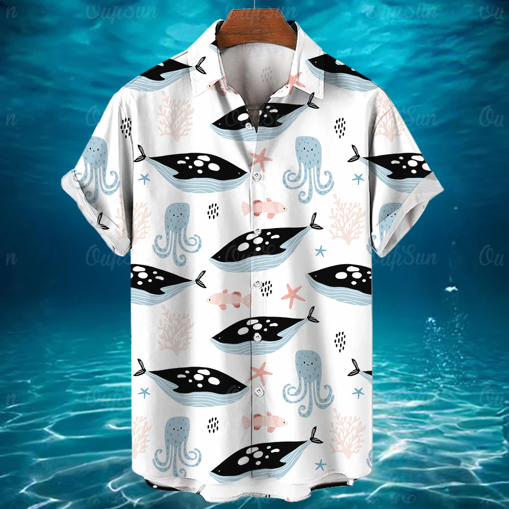 Hawaiian Shirts For Men Summer Fashion Short Sleeve Shirt Beach Vacation Elegant Clothing Harajuku Loose Oversize Social Camisa