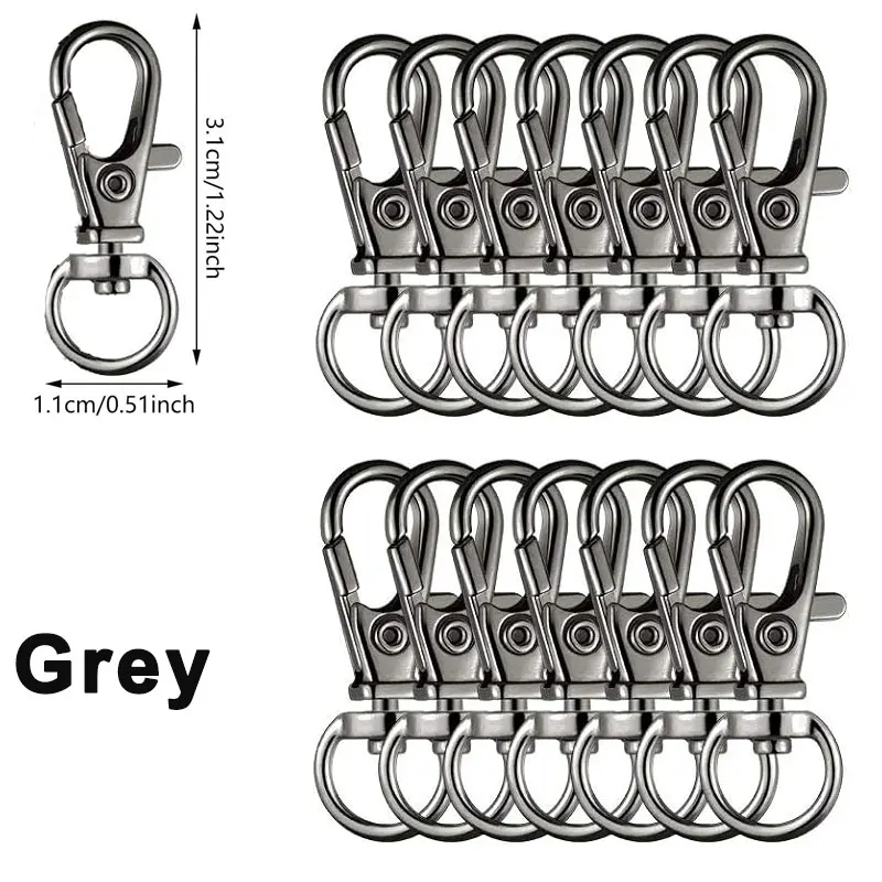 Multipack Swivel Clasps - Metal Lobster Claw Hooks for Crafts and DIY Projects