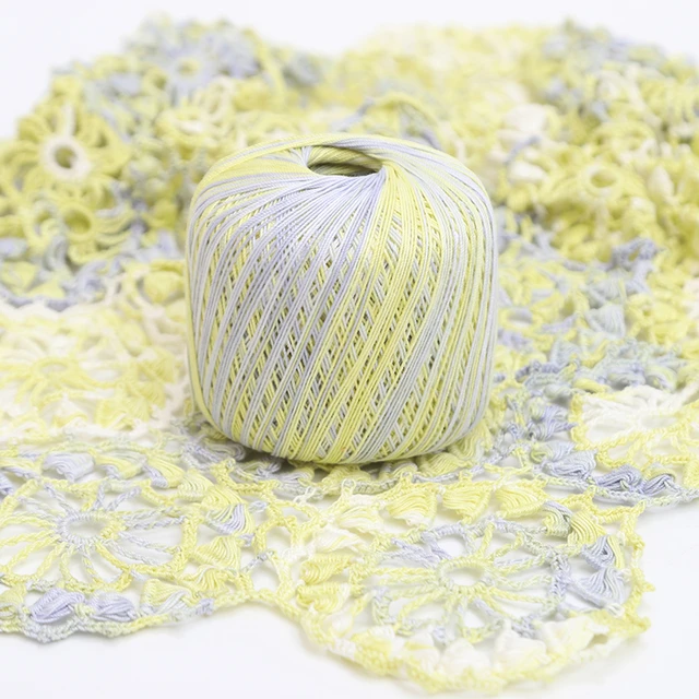 Multi Color Lace Yarn Crochet Infant Silk Cotton Cord Hand Knitted Crochet  Yarn Soft Warm Baby Yarn for DIY Sweater 50g, 0.8mm