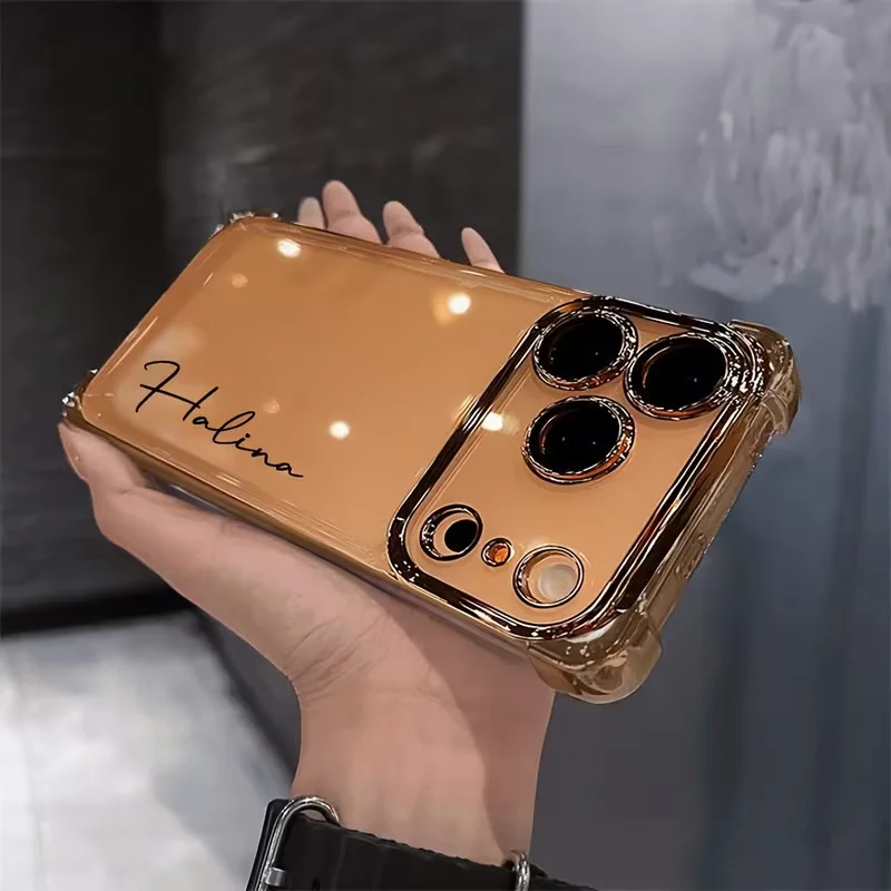Personalized Customized Name Personalized Plating Four Corner Anti Drop TPU thumbnail 3
