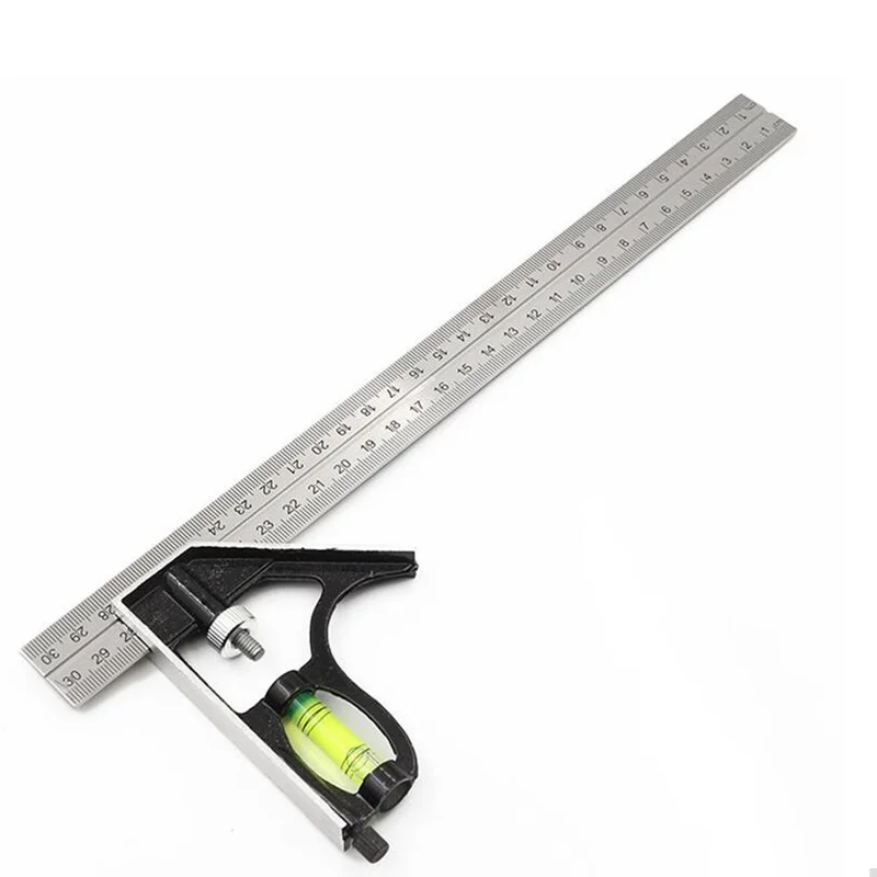300MM Adjustable Engineers Combination Level Angle Square Steel Right Angle Ruler for Marking Out Carpenter Measuring Tools