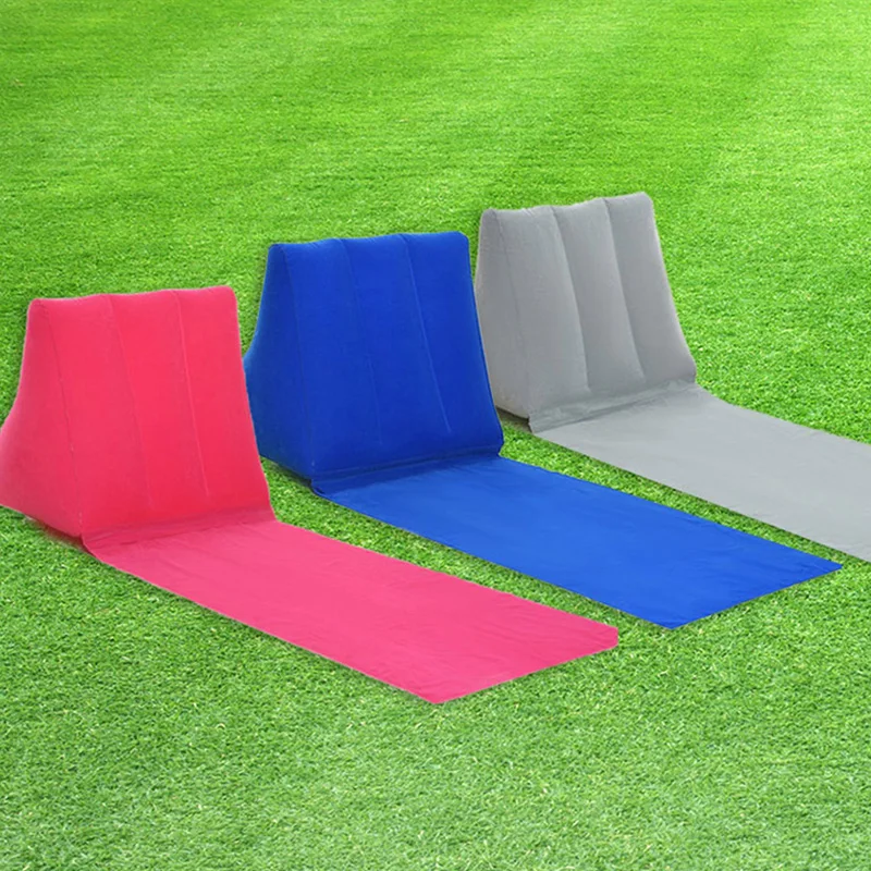 Inflatable Wedge Pillow With Mat PVC Flocking Travel Portable Back Support Triangle Cushion Beach Pillow 5