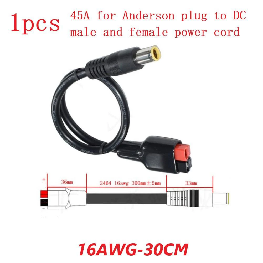 

45A For Anderson Plug DC Power Cord Cable Input DC Male To Adapter Connector 16awg Single Cores 30cm
