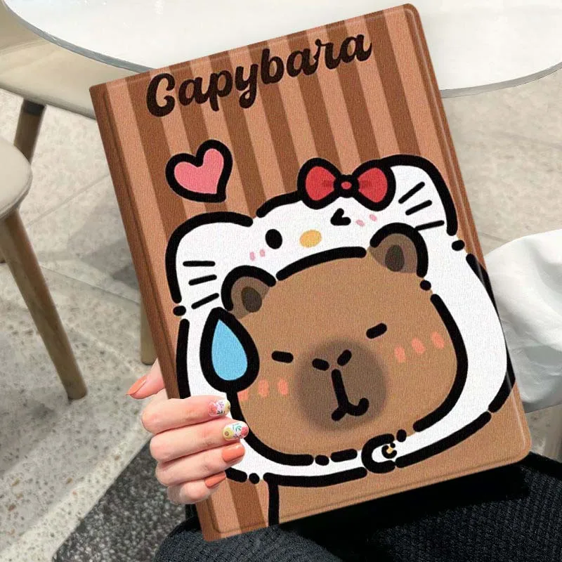 Cartoon Capybara Bow Soft Tablet Case