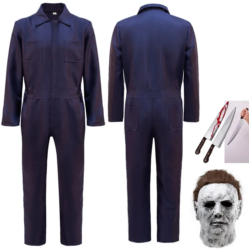 MichaelMyersCosplayJumpsuitsMaskKnifeHorrorBloodyKillerDemon