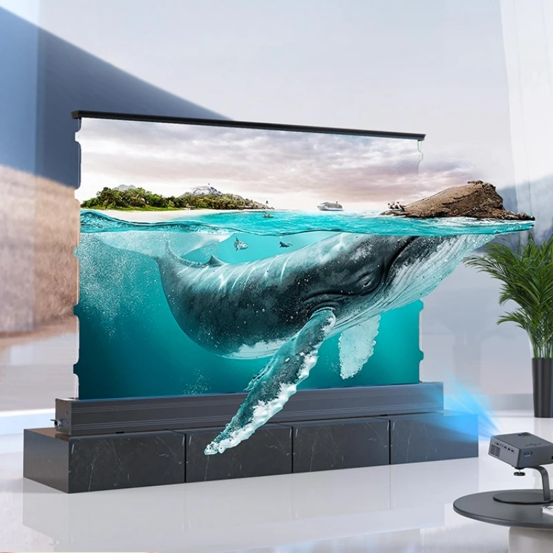 

72inch~150inch Motorized Floor Rising Projection Screen Black Crystal Ambient light suppression 8K 3D CLA ALR Projection Screen