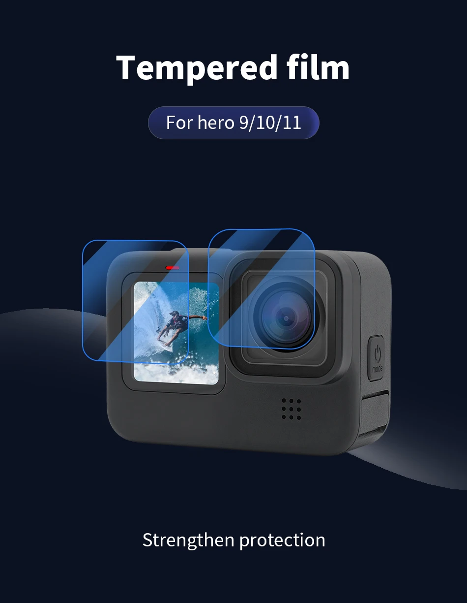Description Picture 2 of itemTempered Glass Screen Protector Film for GoPro Hero 12 11 10 9 8 7 6 5 Black MAX 360 Action Camera Accessories