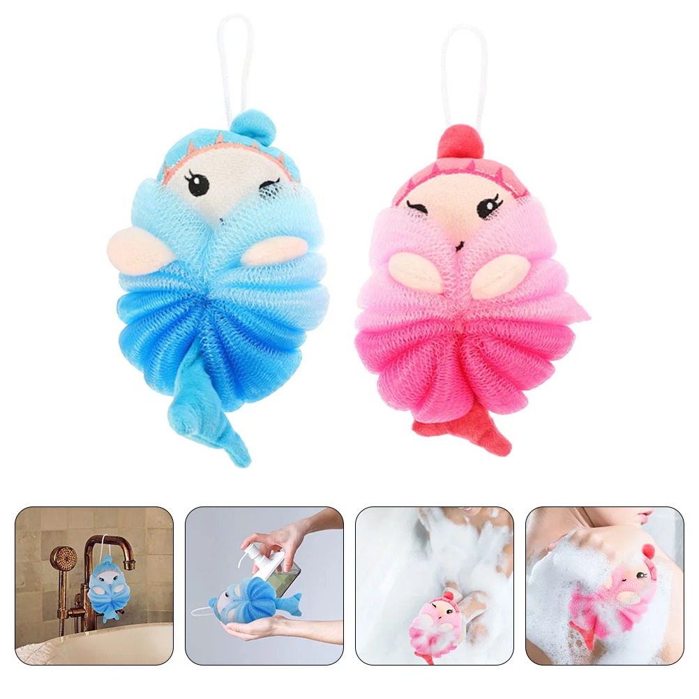 

2Pcs Adorable Kids Bath Balls Children Bathing Balls Body Scrubber Balls Lovely Kids Bathing Balls