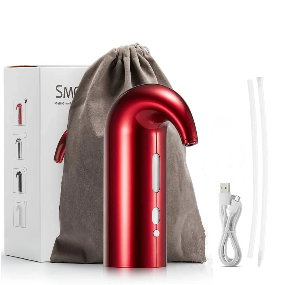 USB Rechargeable Electric Wine Aerator Decanter Bar Accessories Automatic Wine Dispenser Pourer Storage Bag Party Supplies Wine Aerator Pourer Wine Aerator Decanter