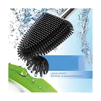 Premium Silicone Toilet Brush - Grey - Toilet Brush Holder with Wall Mounting & Turbo Drying 4