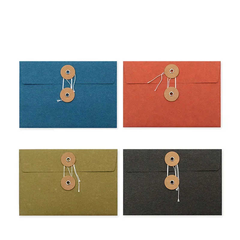 10Pcs Blank Kraft Paper Business Envelope Round Buckle Buttons paper Greeting For Cards postcard supplies 115*170mm