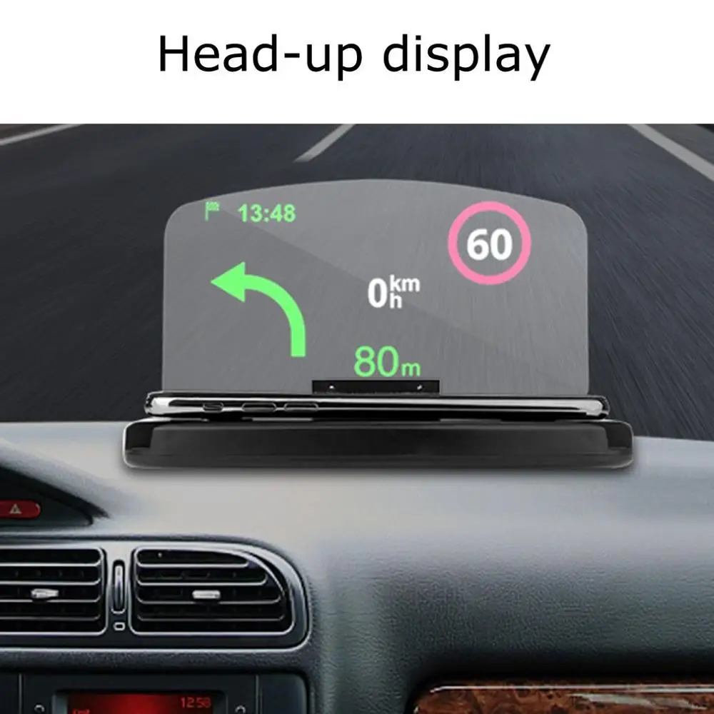 Support de téléphone portable HUD pour voiture, budgétaire de navigation,  affichage tête haute, chargeur sans fil QI, 1 pièce - AliExpress