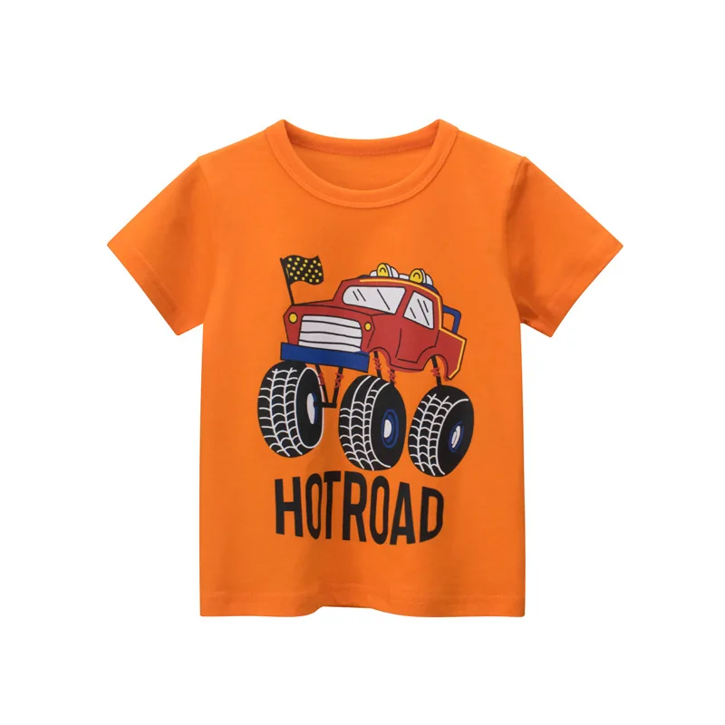 

2-8T Summer Boys T Shirt Cotton Toddler Kid Clothes Short Sleeve Car Print Tshirt Infant Top Loose Chidlrens Tee Shirt Outfits