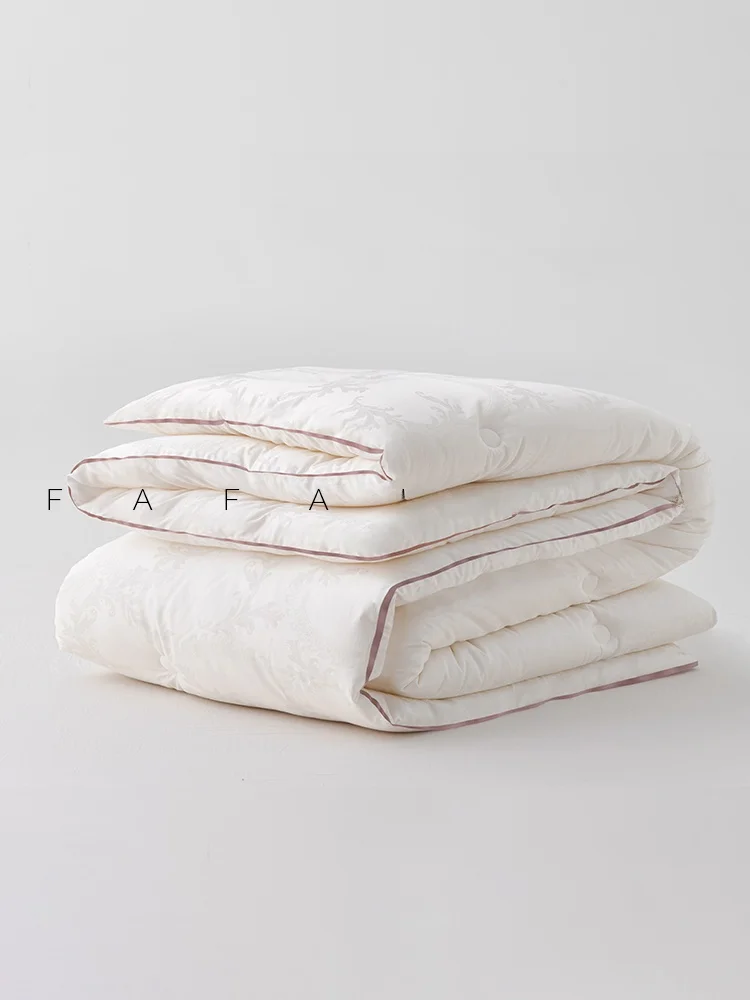 FAHOME20 멀베리 실크 이불 텐셀 코튼 사계절용 두꺼운 따뜻한 부드러운 피부 친화적인 긴섬유 실크 혼방
