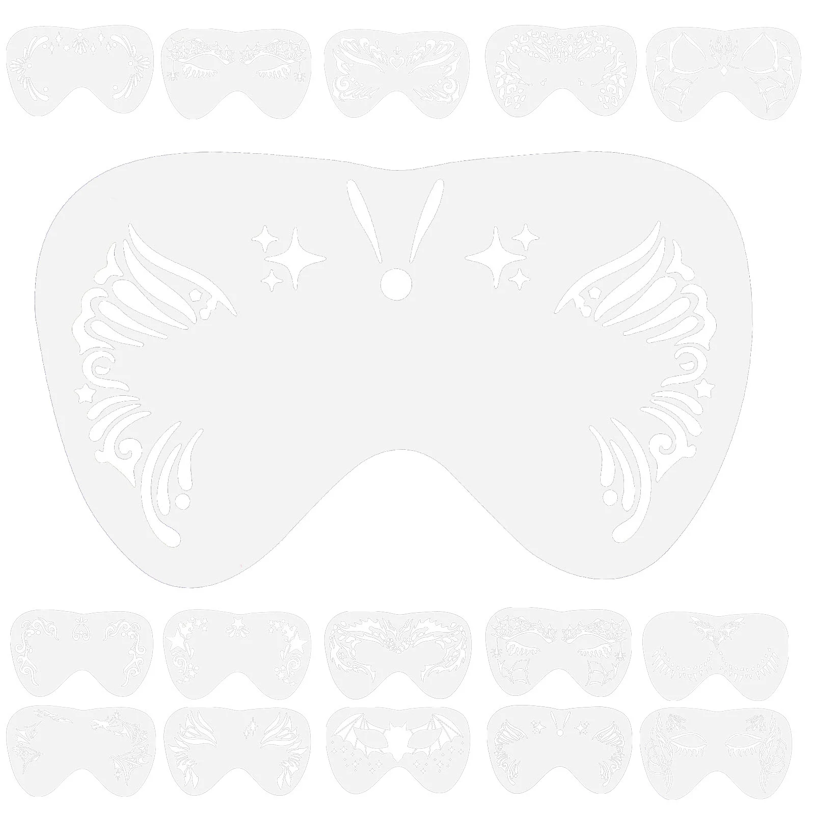 

16 Pcs Body Painting Template Face Templates Stencils Hollow-out Drawing Oil Supplies for Tattoo