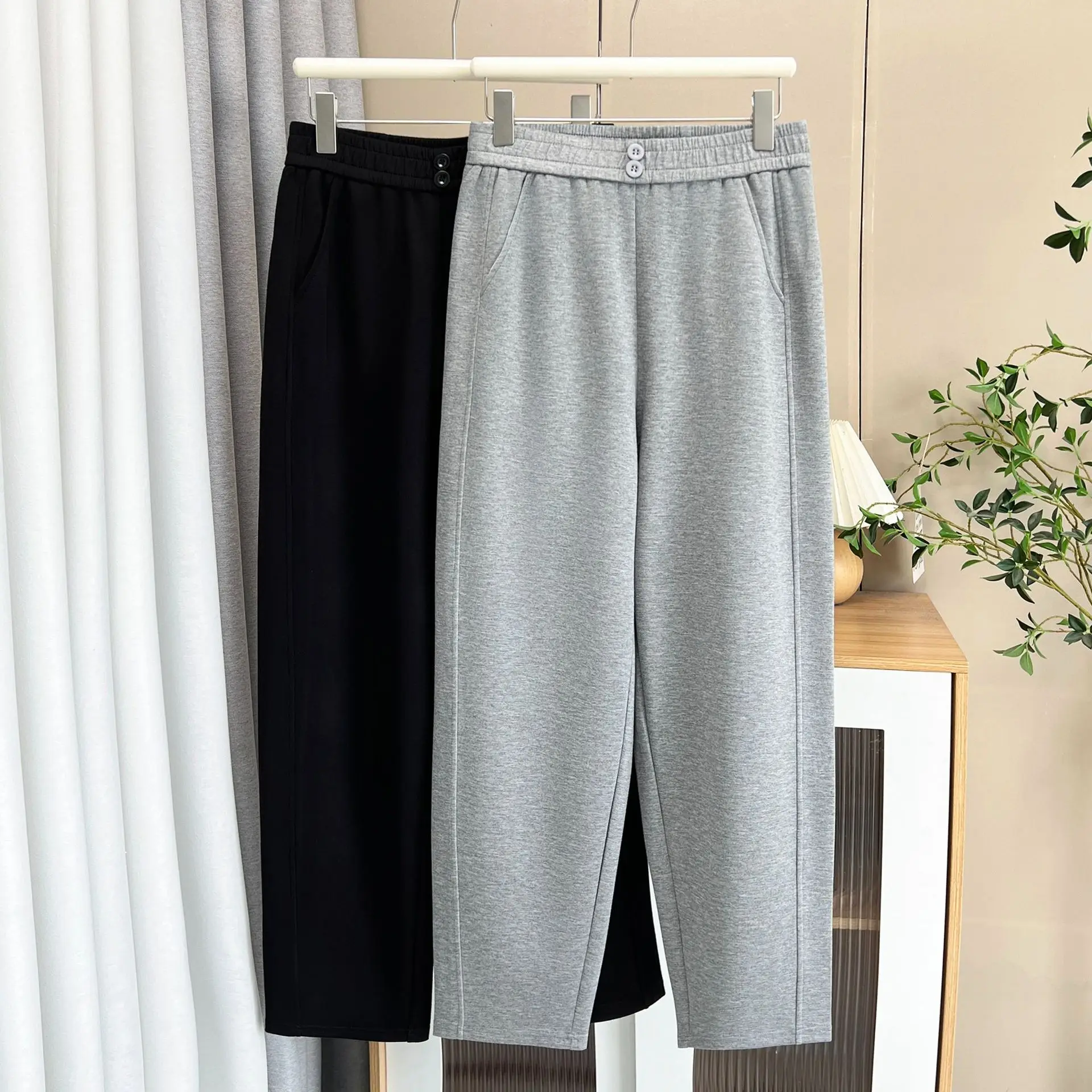 XXXXL Fashion Plus Size Women's Harem Pants Autumn Simple Casual Sportswear Versatile Basic Trousers 5005